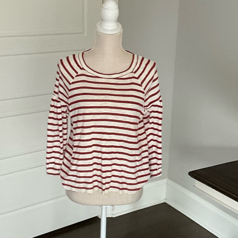 Jessica Simpson Red and White Striped Blouse